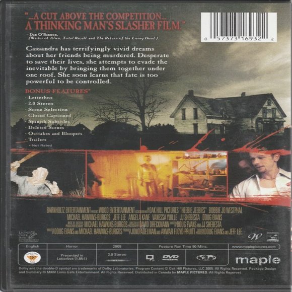 Heebie Jeebies - 2005 Slasher/Horror Film - Letterbox Format - Picture 2 of 2